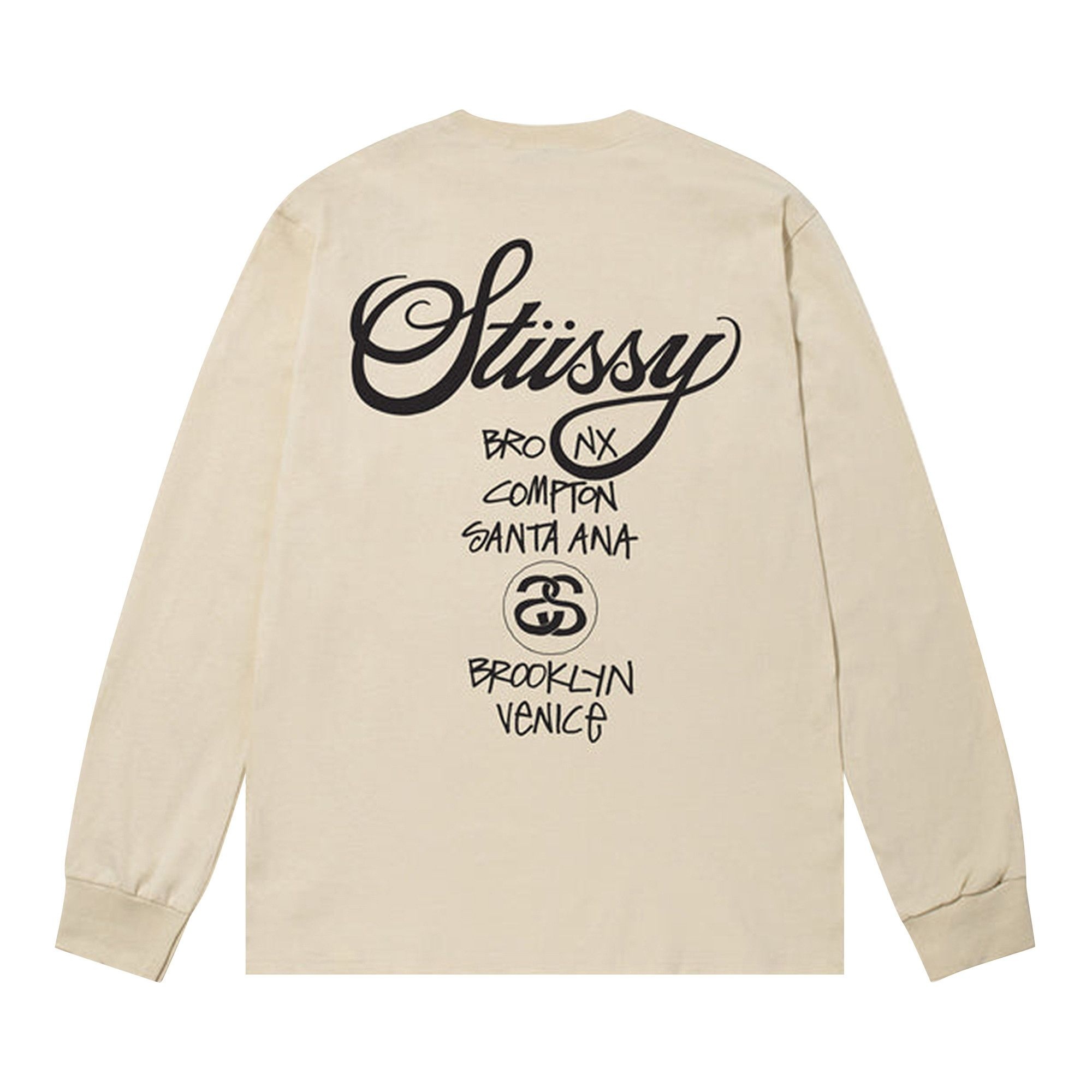 Stussy World Tour Long-Sleeve Tee 'Putty' - 2