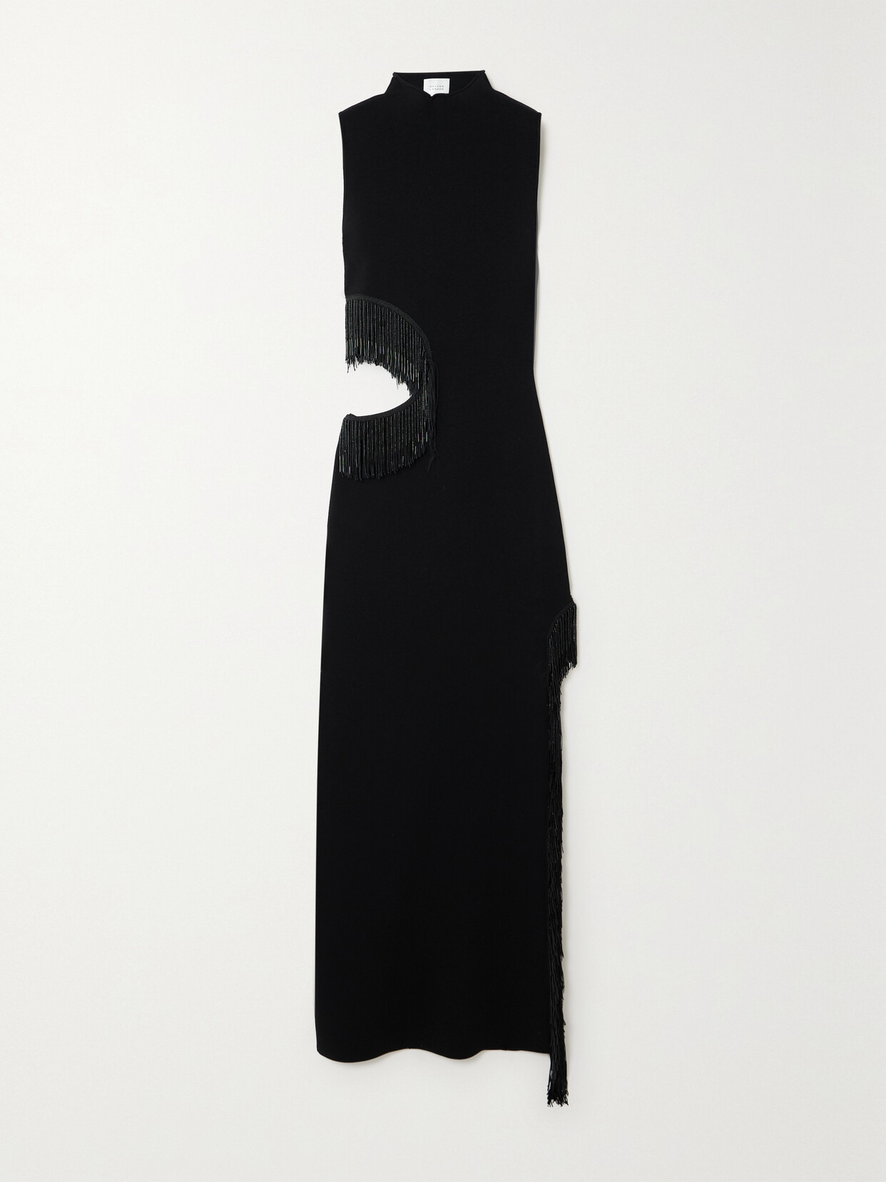 Nova Beaded Fringed Cutout Jersey Gown - 1