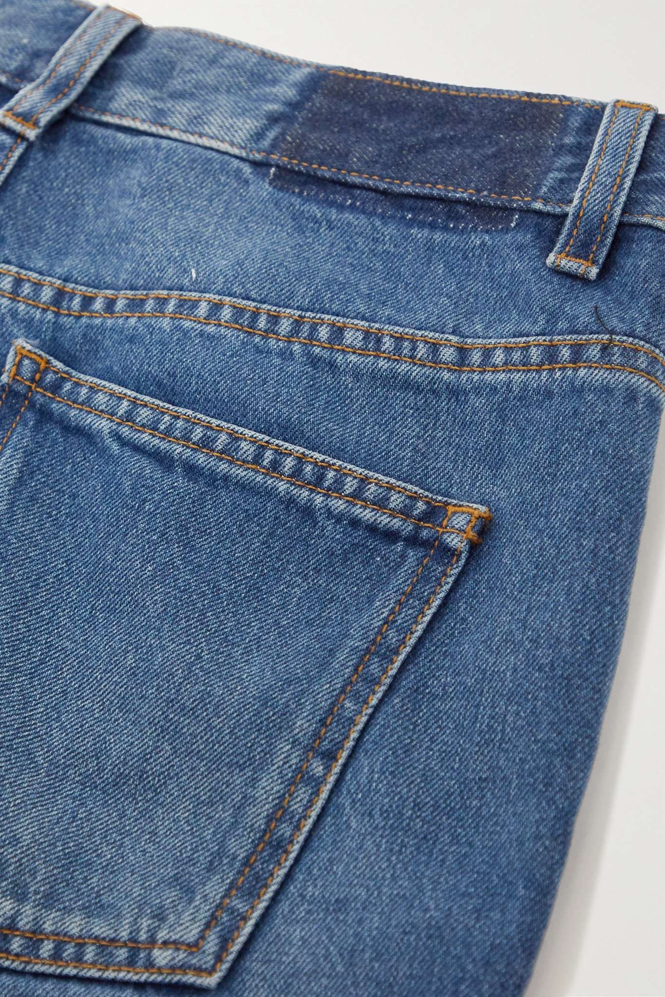 Frayed two-tone high-rise flared jeans - 6