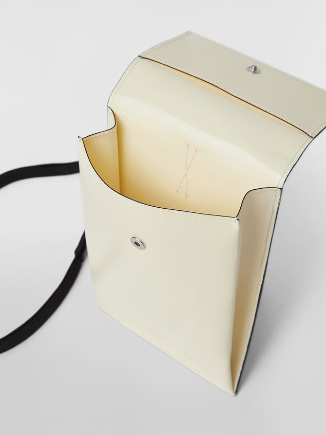 BI-COLOURED GREY AND BROWN PVC MOBILE POUCH - 4