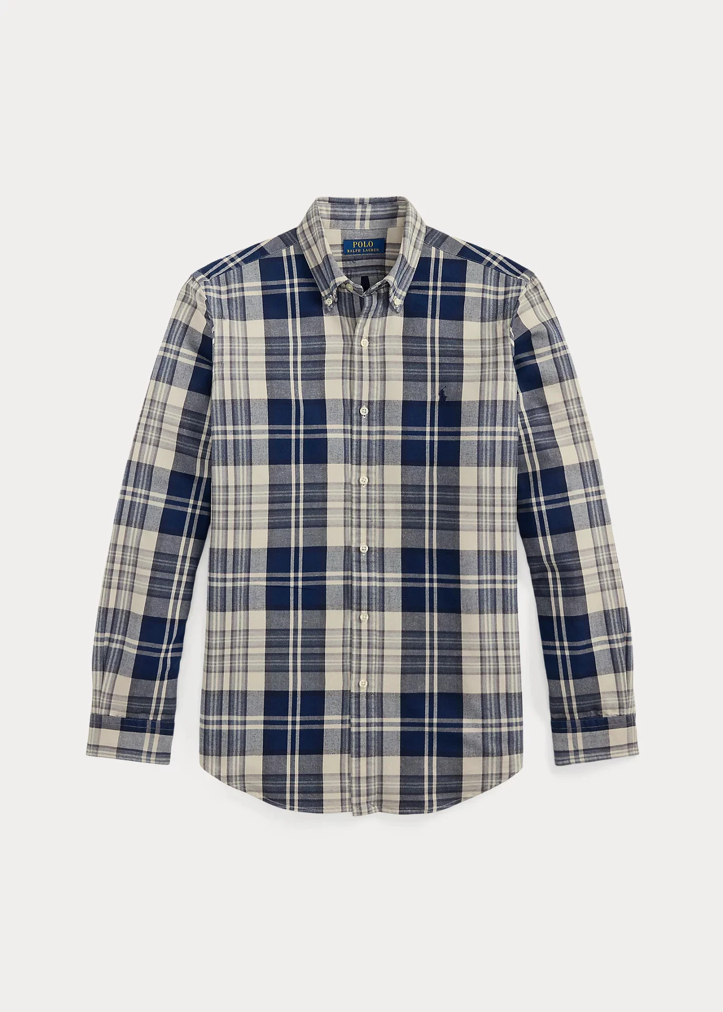 Classic Fit Plaid Brushed Oxford Shirt - 1