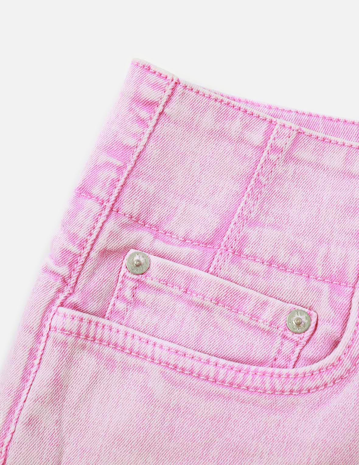 SEAGULL EMBROIDERY FUCHSIA DENIM SKIRT - 10