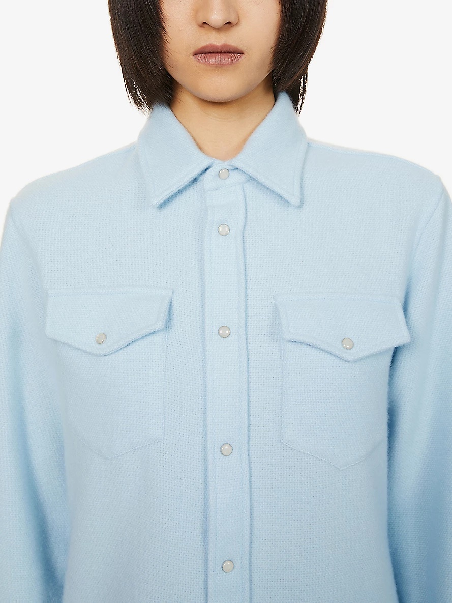 Unisex Moonstone relaxed-fit cashmere shirt - 6