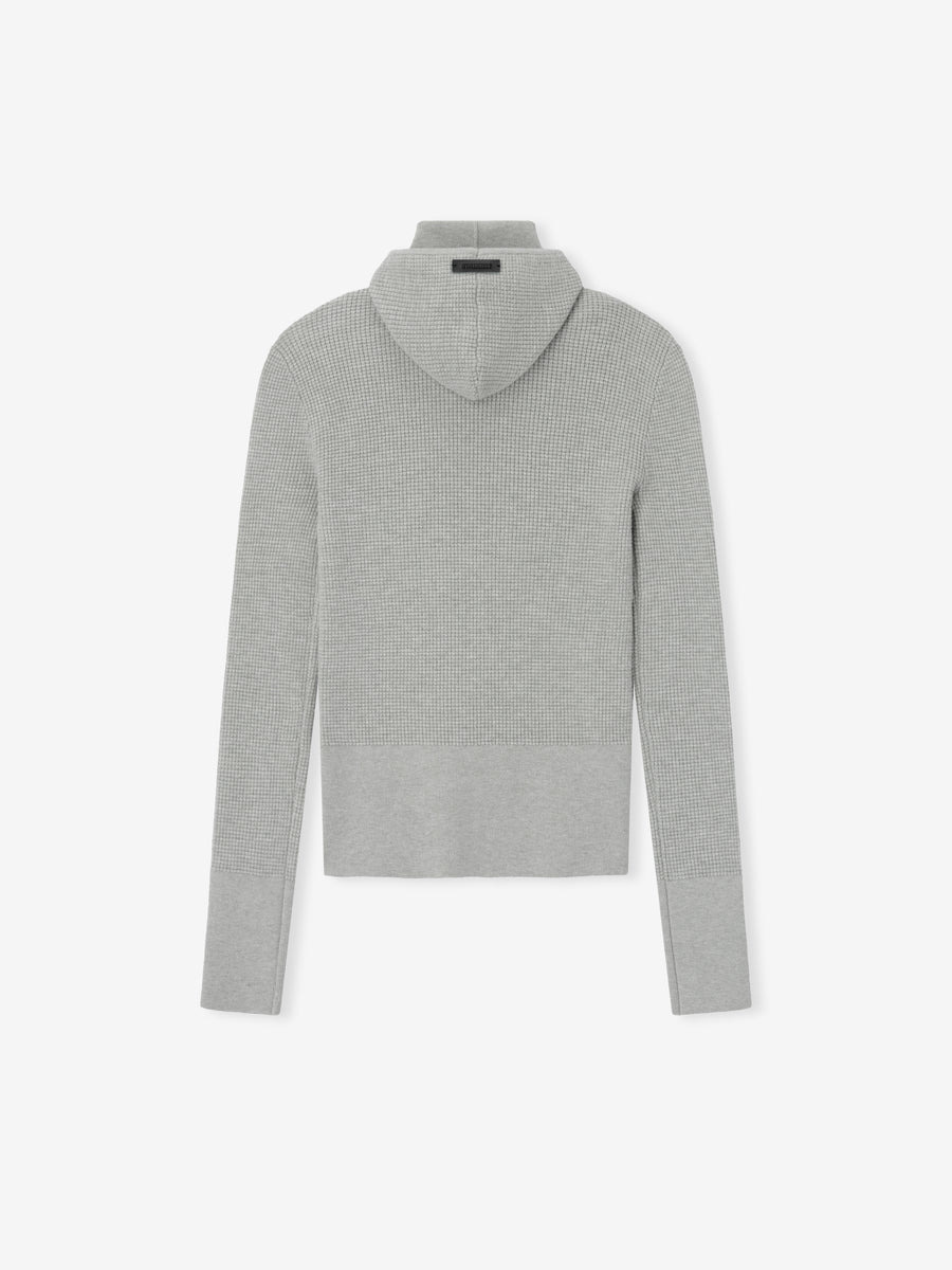 Womens Waffle Long Sleeve Hoodie - 4