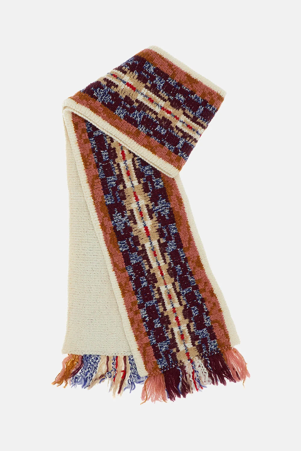 MARKA SCARF IN WOOL BLEND WITH JACQUARD MOTIF - 1