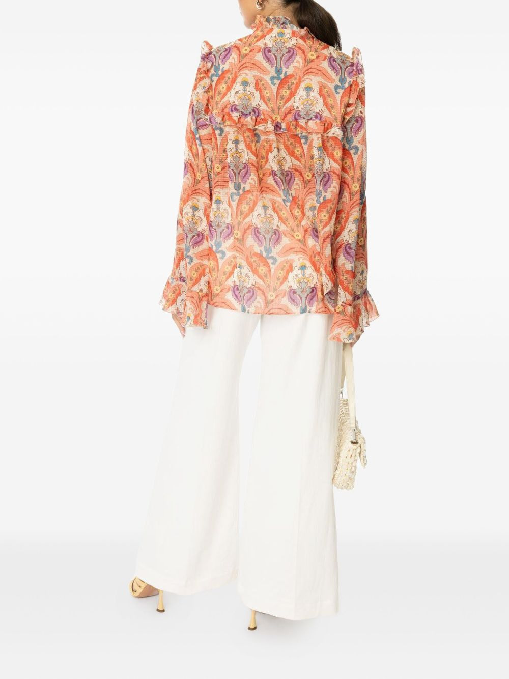 ruffle-detailed floral blouse - 3