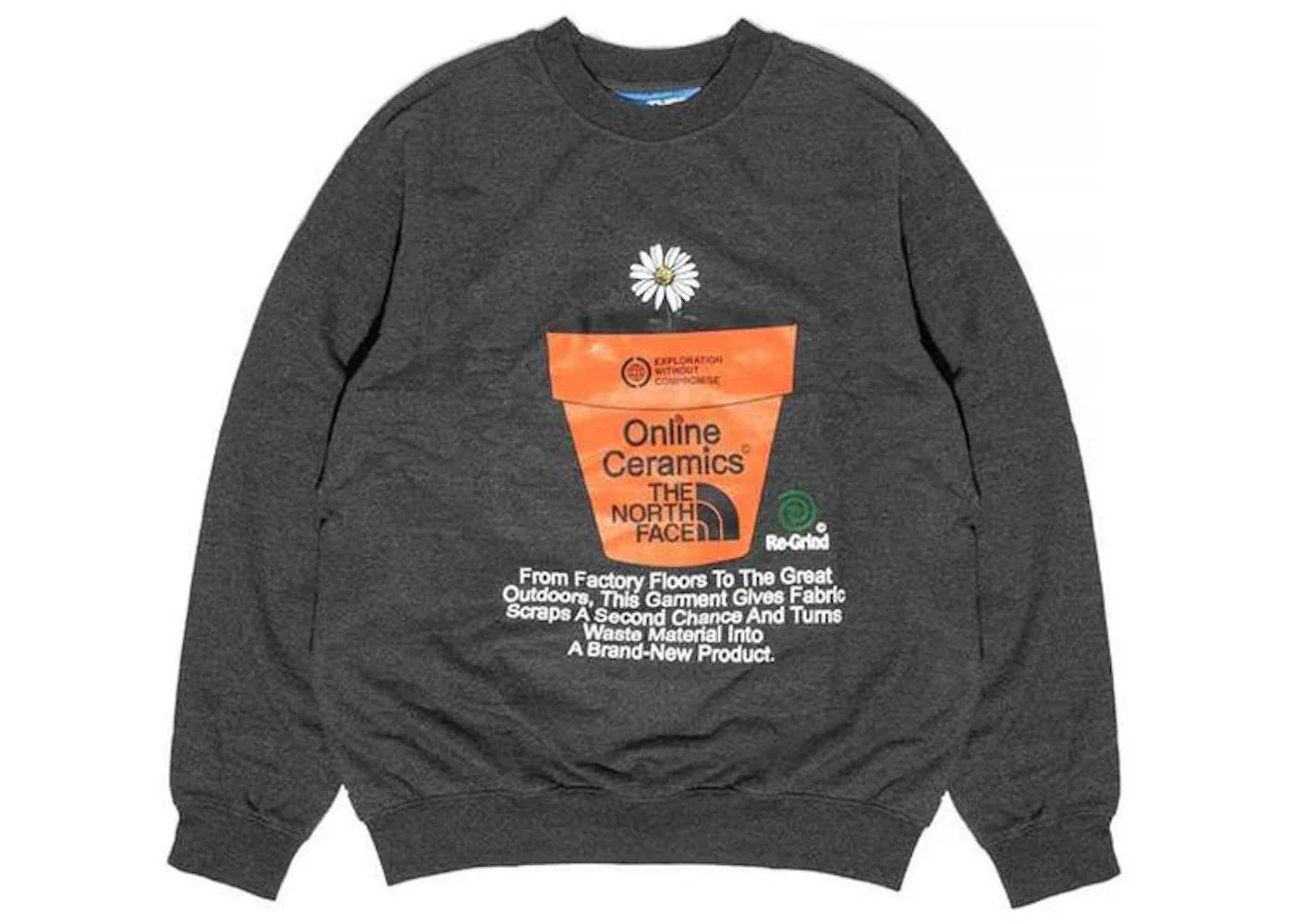 The North Face x Online Ceramics Regrind Crew Sweatshirt Black - 1