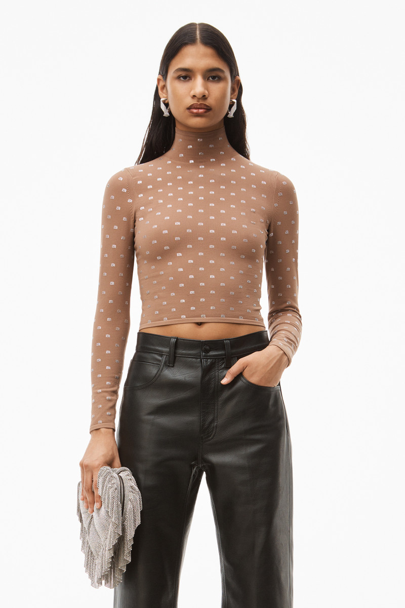 HOTFIX LOGO TURTLENECK IN CRYSTAL NYLON 2