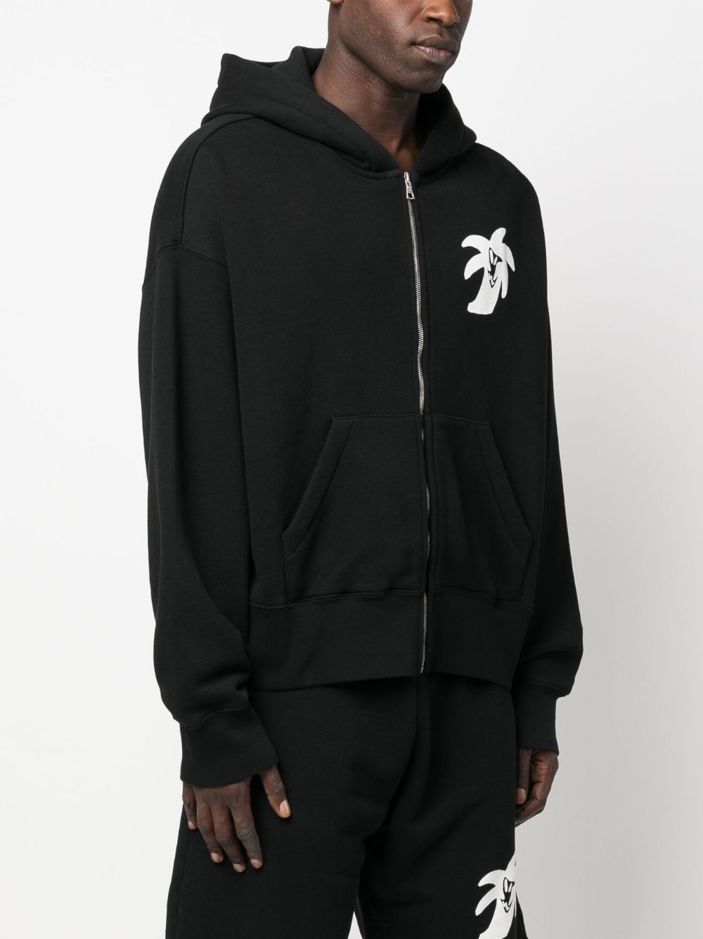 logo-print zip-up hoodie - 4