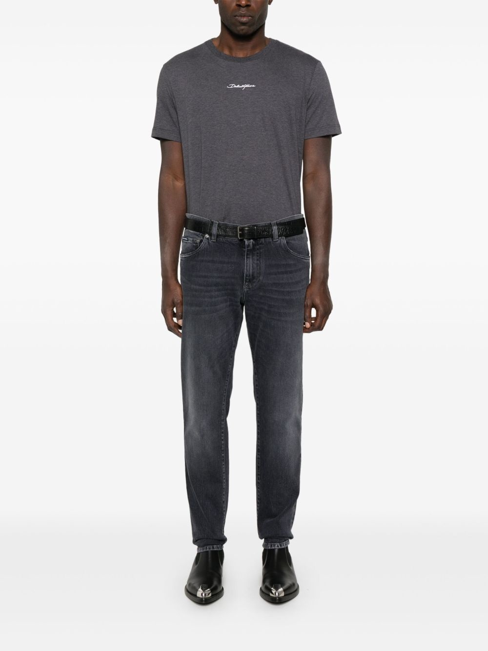 logo-embroidered skinny jeans - 2
