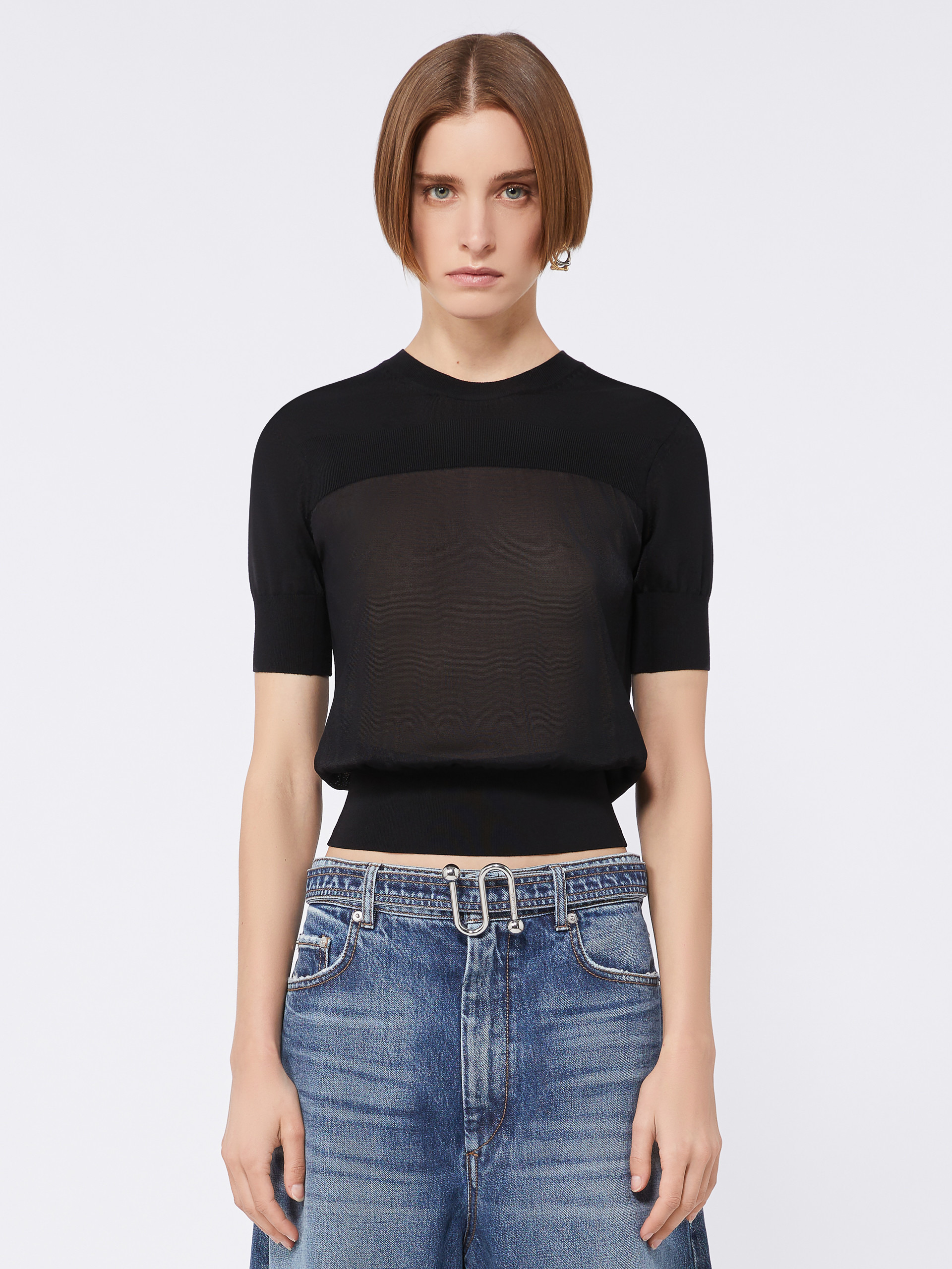 OKRA Bi-material short-sleeved jumper - 3