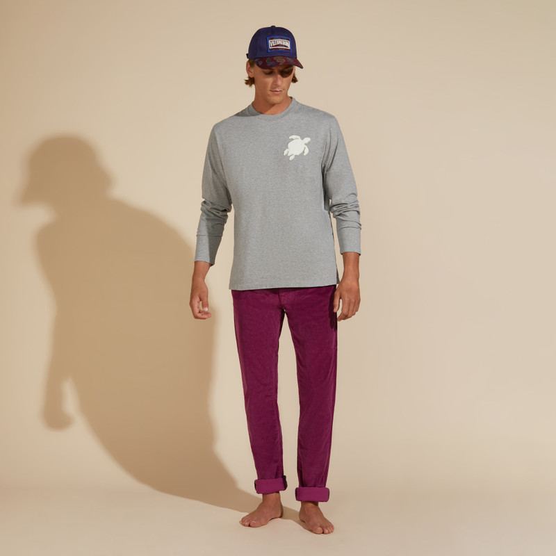 Men Long Sleeves Cotton T-Shirt Turtle Patch 5