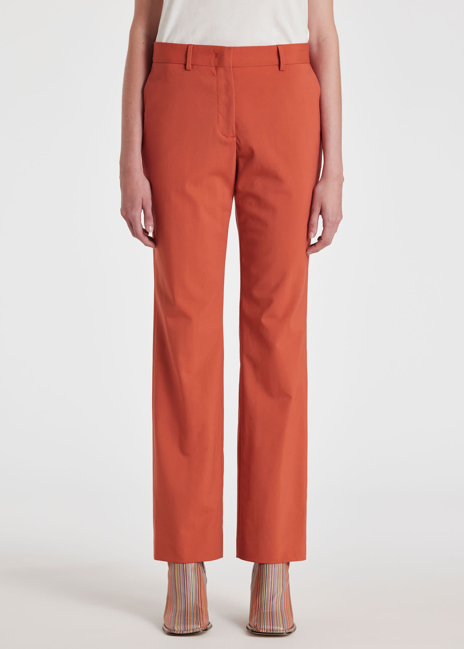 Coral Wool Slim-Fit Trousers - 3