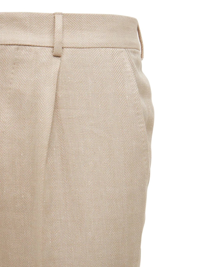 DOUBLE BREAST LINEN BLEND SUIT - 14