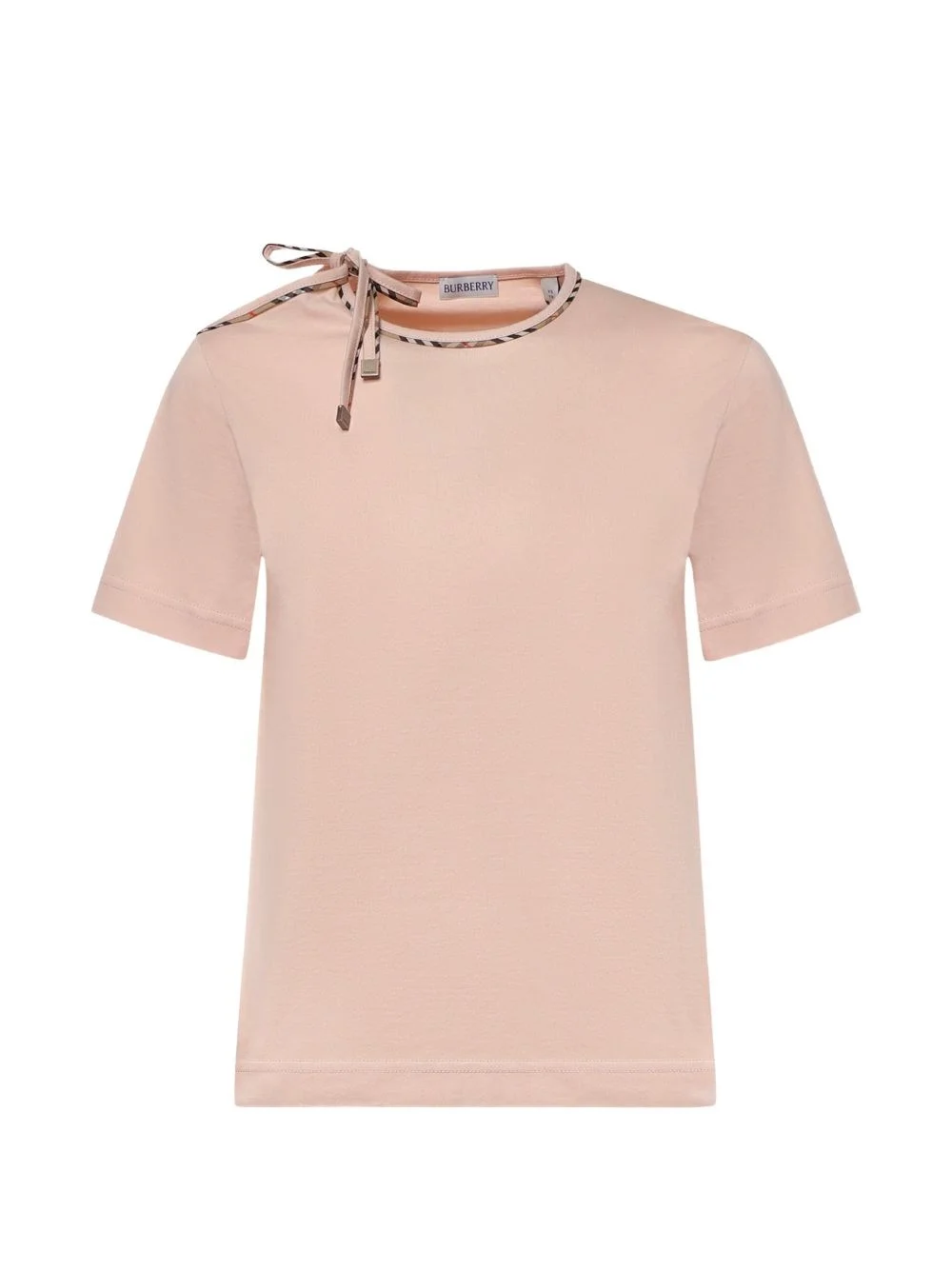Check bow cotton t-shirt - 1