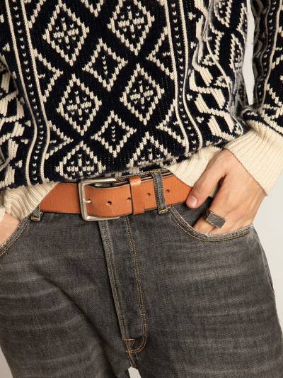 Golden Goose Belt in tan-colored washed leather outlook
