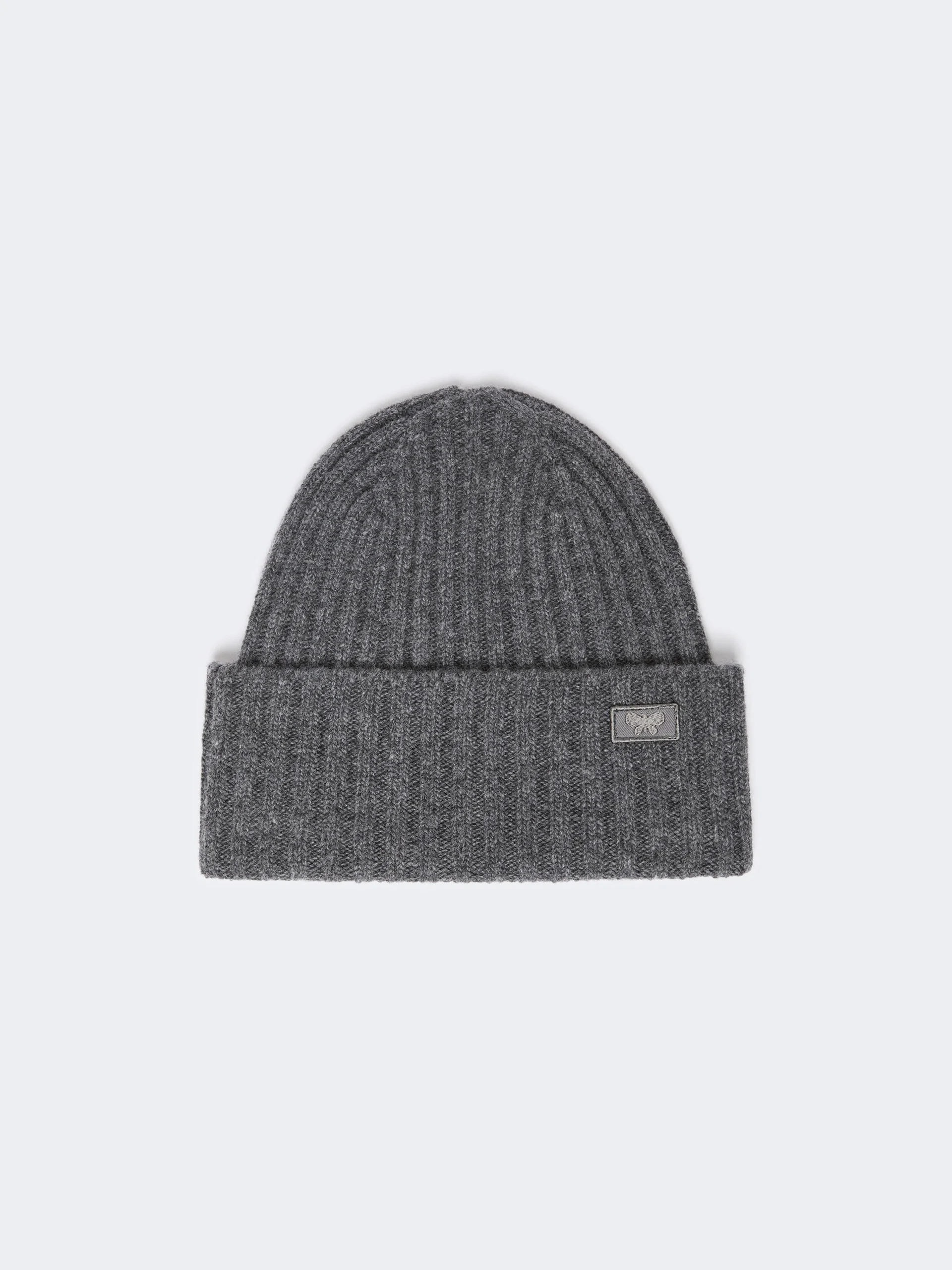 RITMO Ribbed wool beanie - DARK GREY - 1