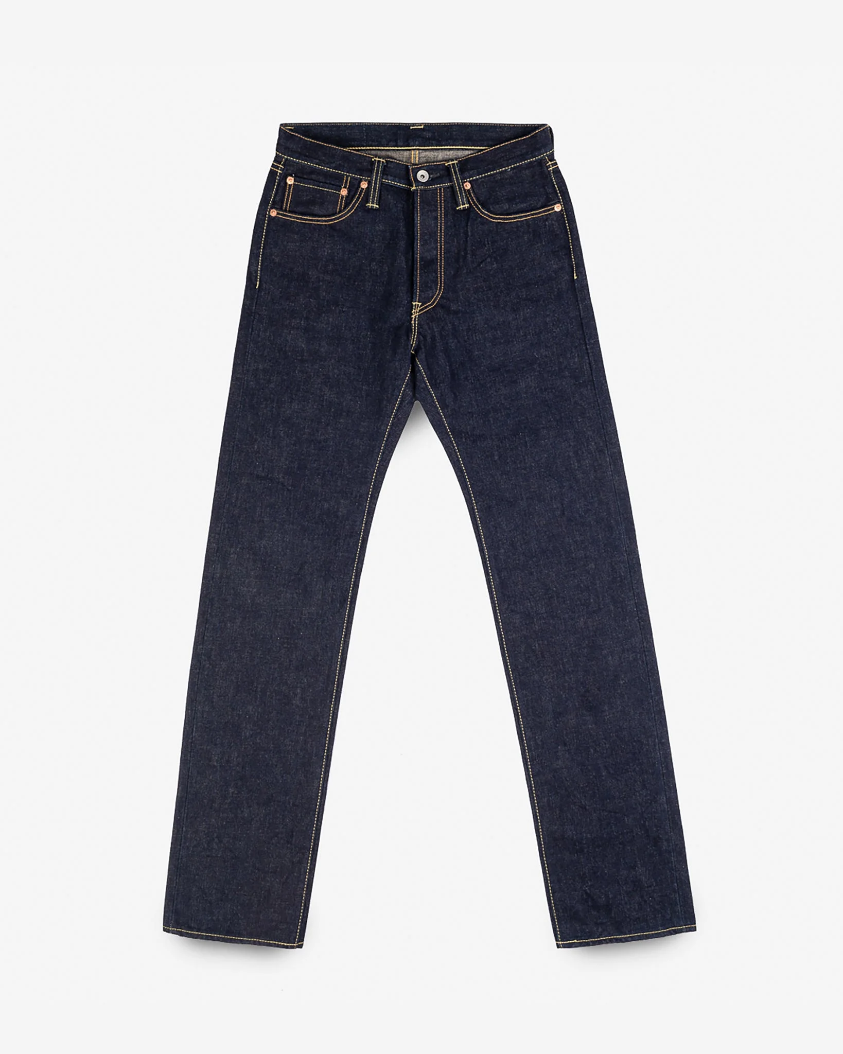 IH-634S-18 18OZ VINTAGE SELVEDGE DENIM STRAIGHT CUT JEANS - INDIGO - 1