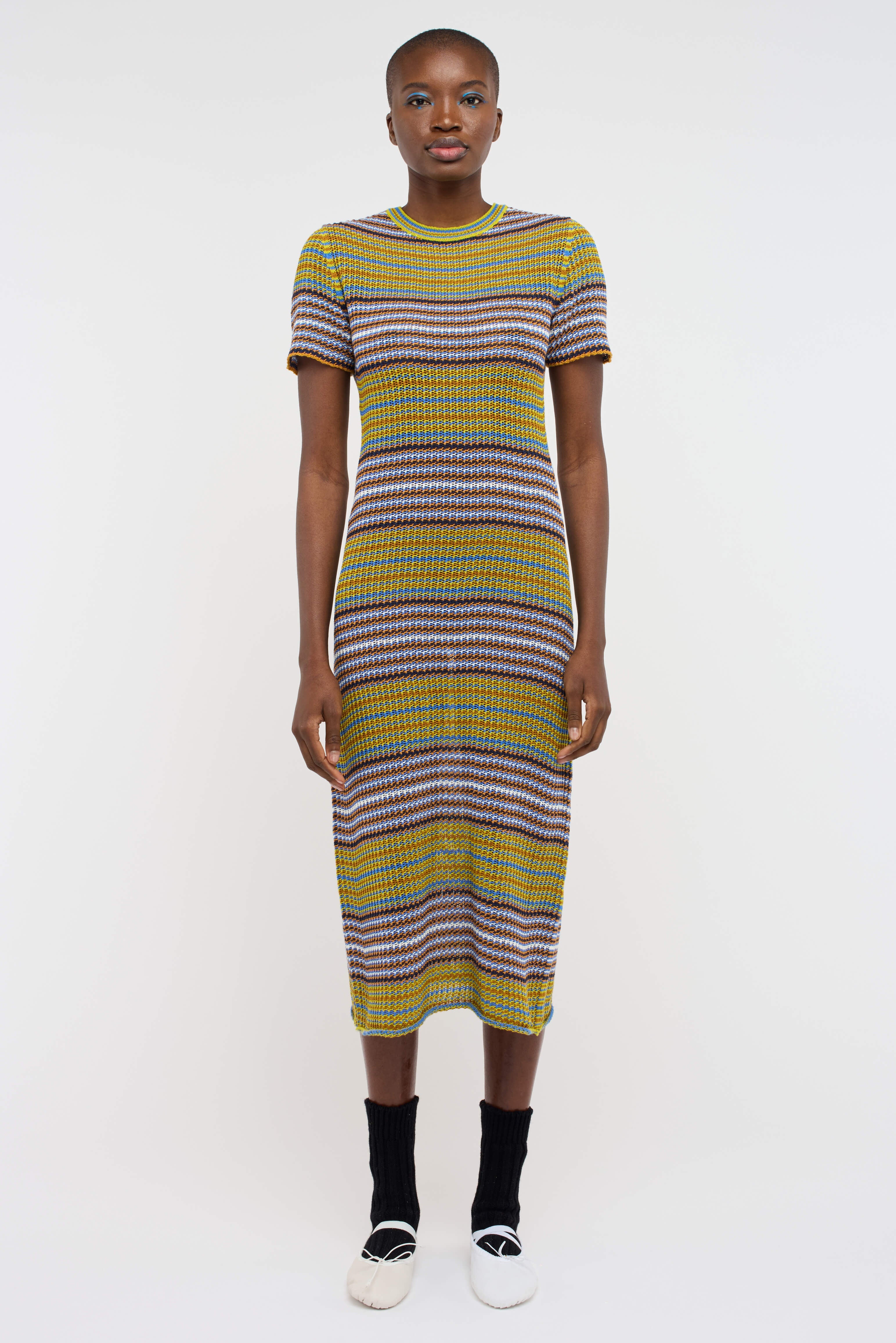 NOVA NET STRIPE MIDI DRESS - 4
