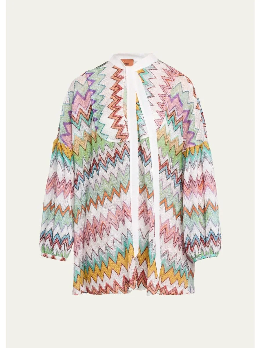 Chevron Knit Mini Dress Coverup - 1