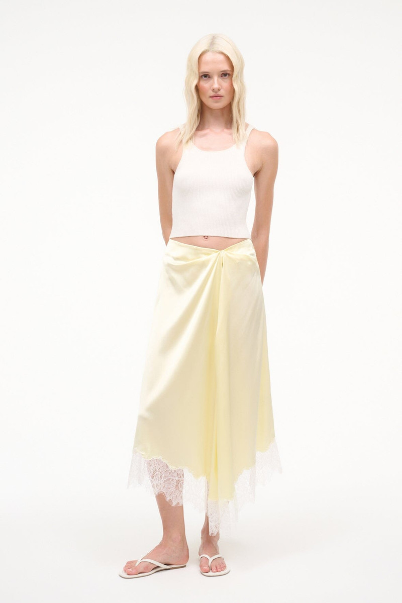 STAUD SONOMA SILK SKIRT KEY LIME 1