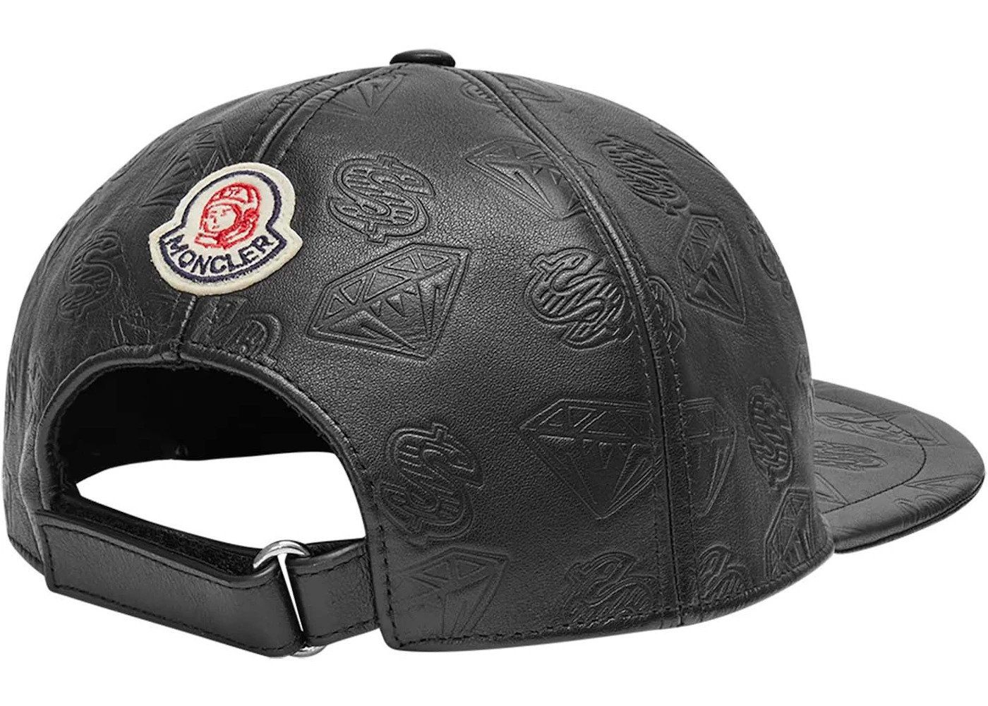 Moncler x Billionaire Boys Club Leather Baseball Cap Black Diamond & Dollar - 2