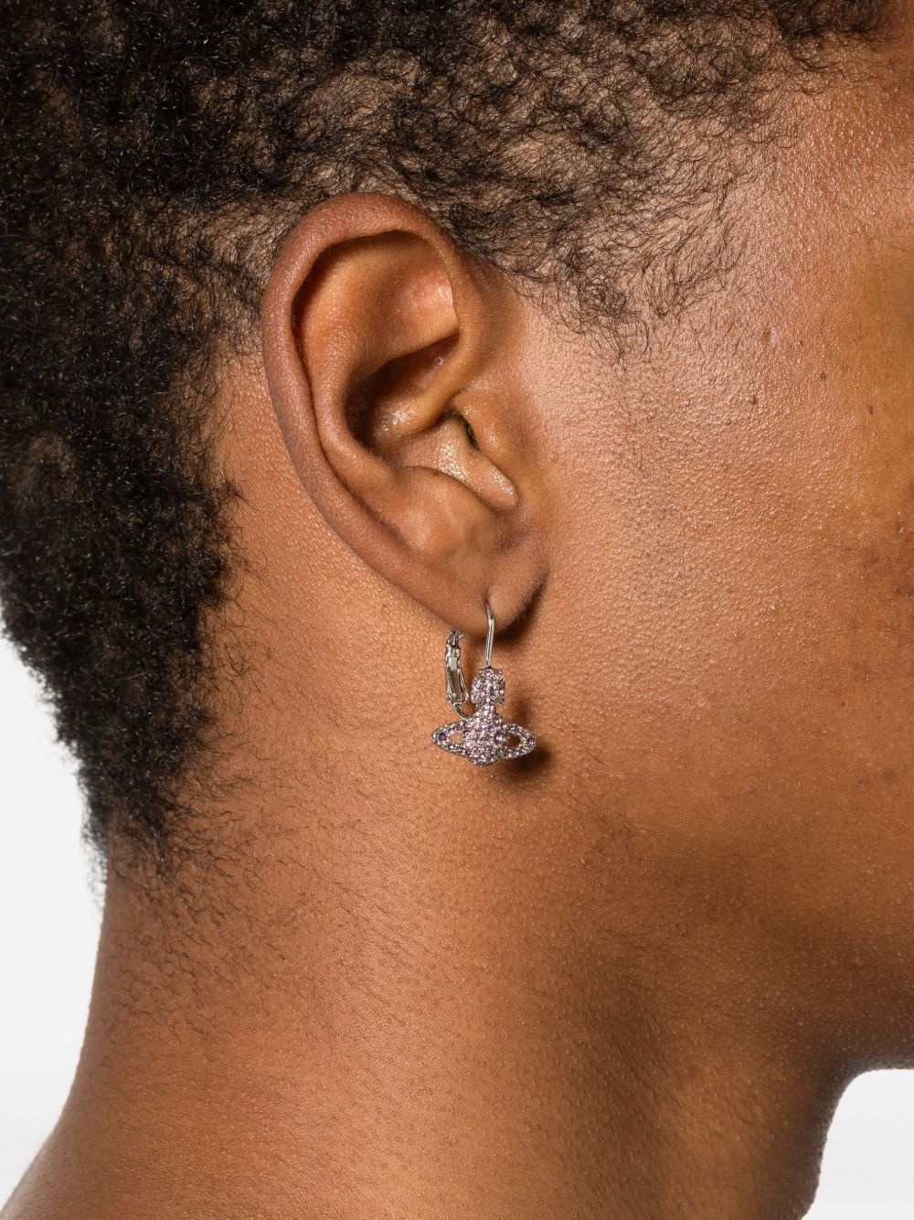 Grace Bas Relief orb crystal earrings - 2