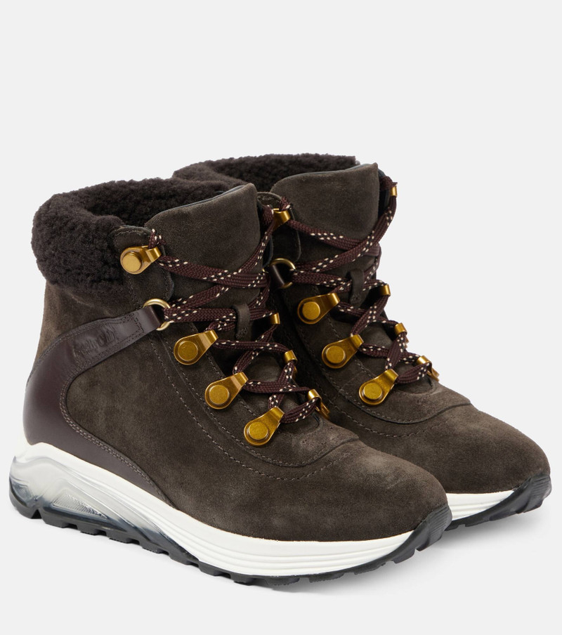 Brett shearling-trimmed suede hiking boots - 1