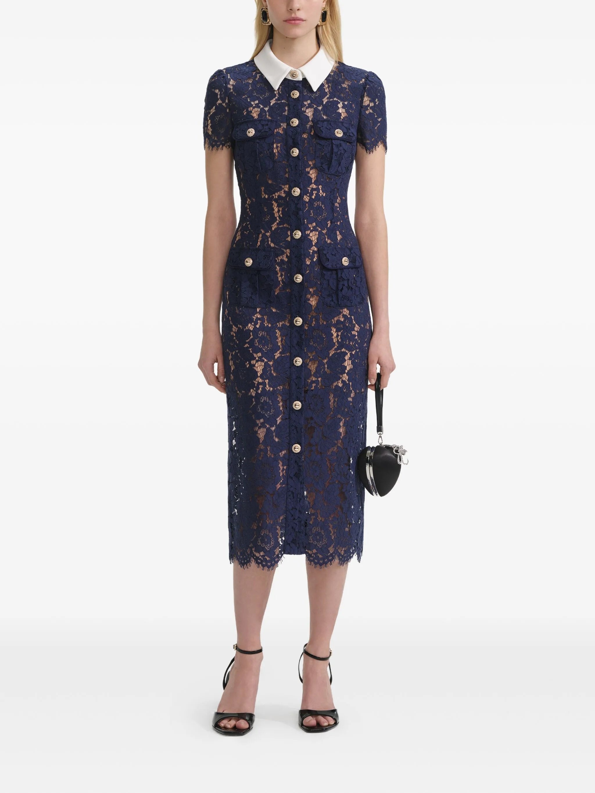 Embroidered-lace Dress - 5