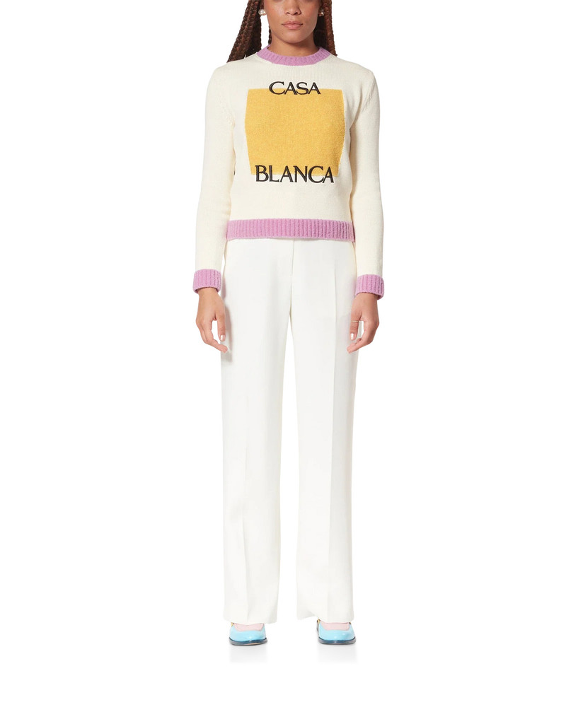 CASABLANCA Off White Casa Knit Sweater outlook