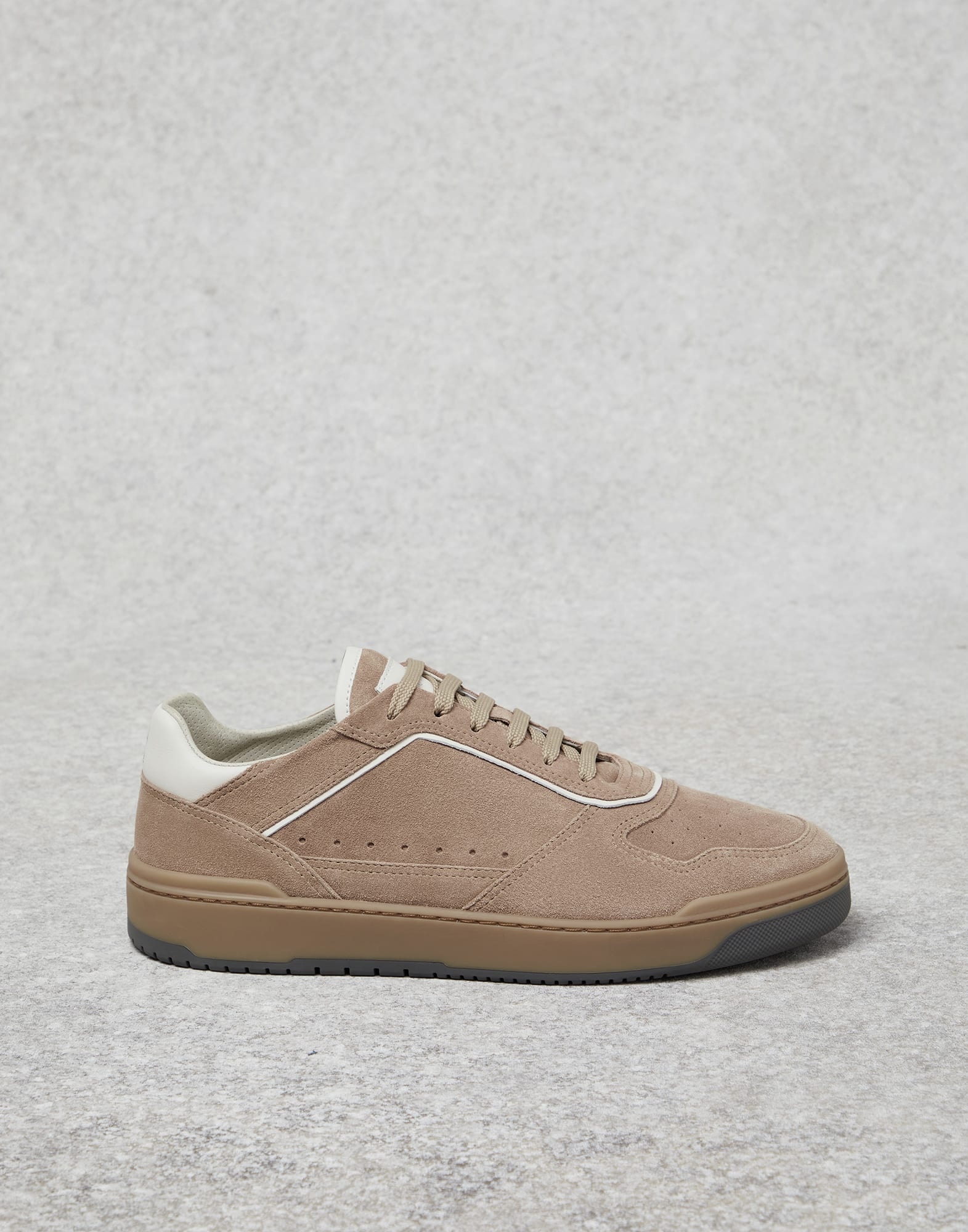 Washed suede basket sneakers - 5