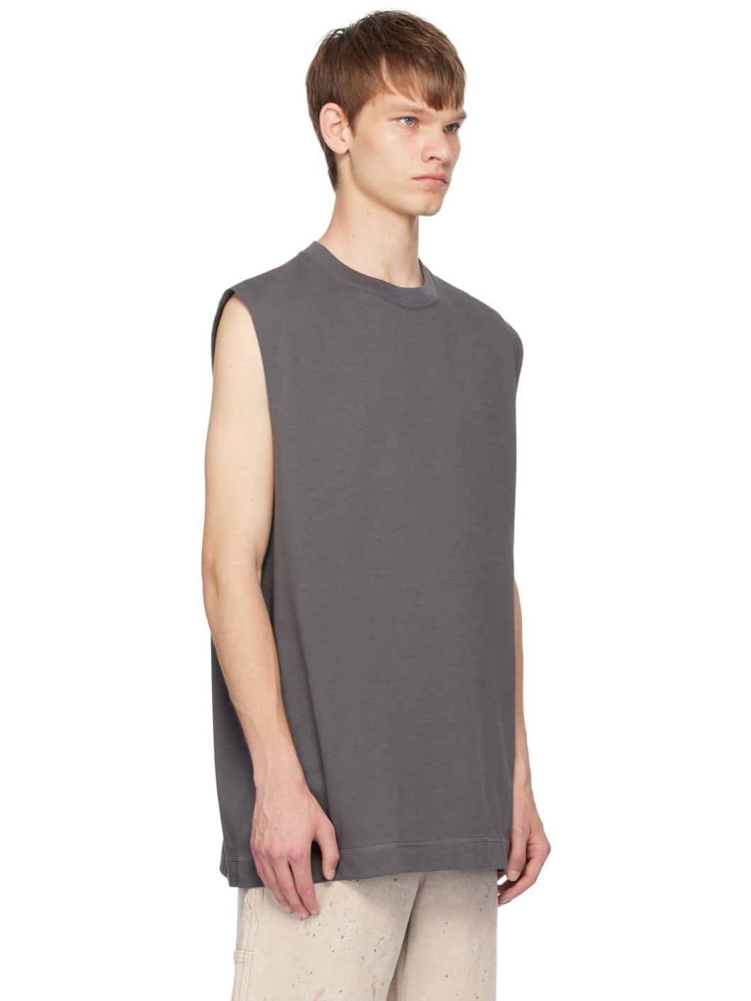 Gray Crewneck Tank Top - 2