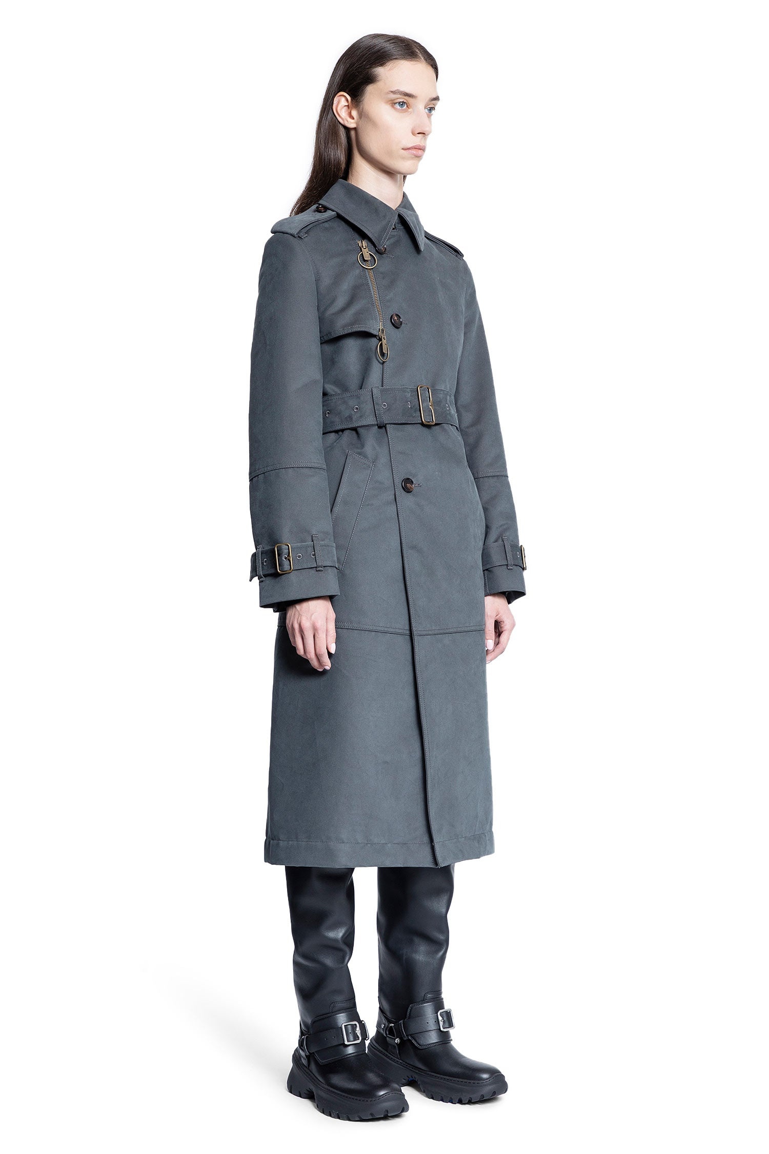 Long-Cotton-Nylon-Trench-Coat - 2