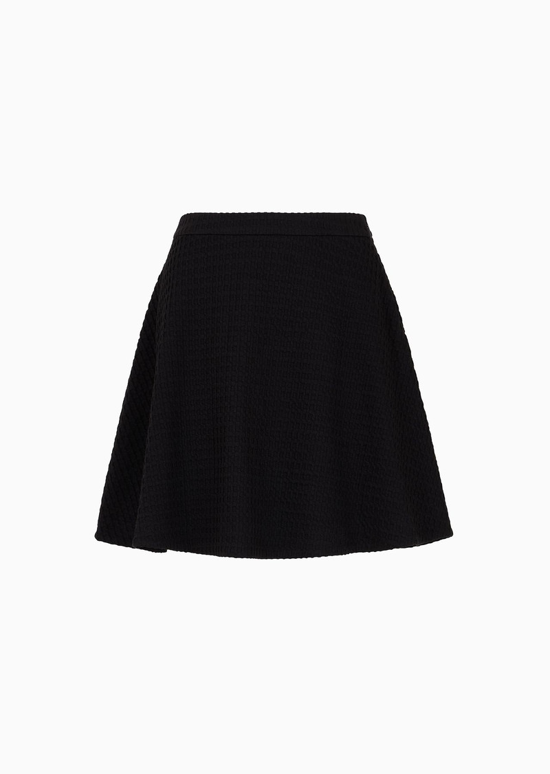 Waffle-effect knit flared skirt 1