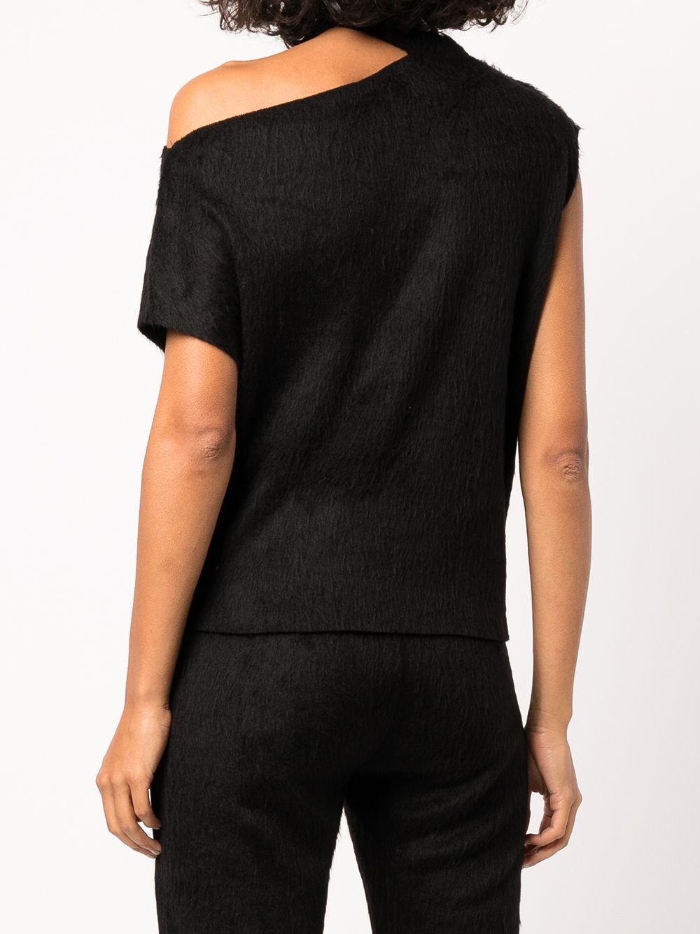 asymmetric cut-detail T-shirt - 4