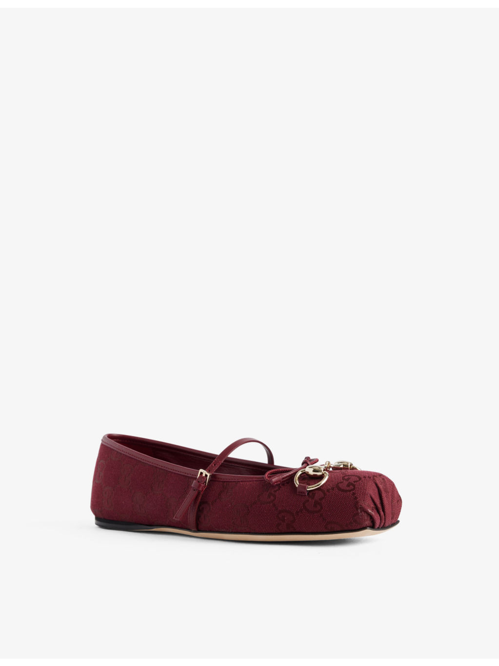 Horsebit canvas ballet flats - 3