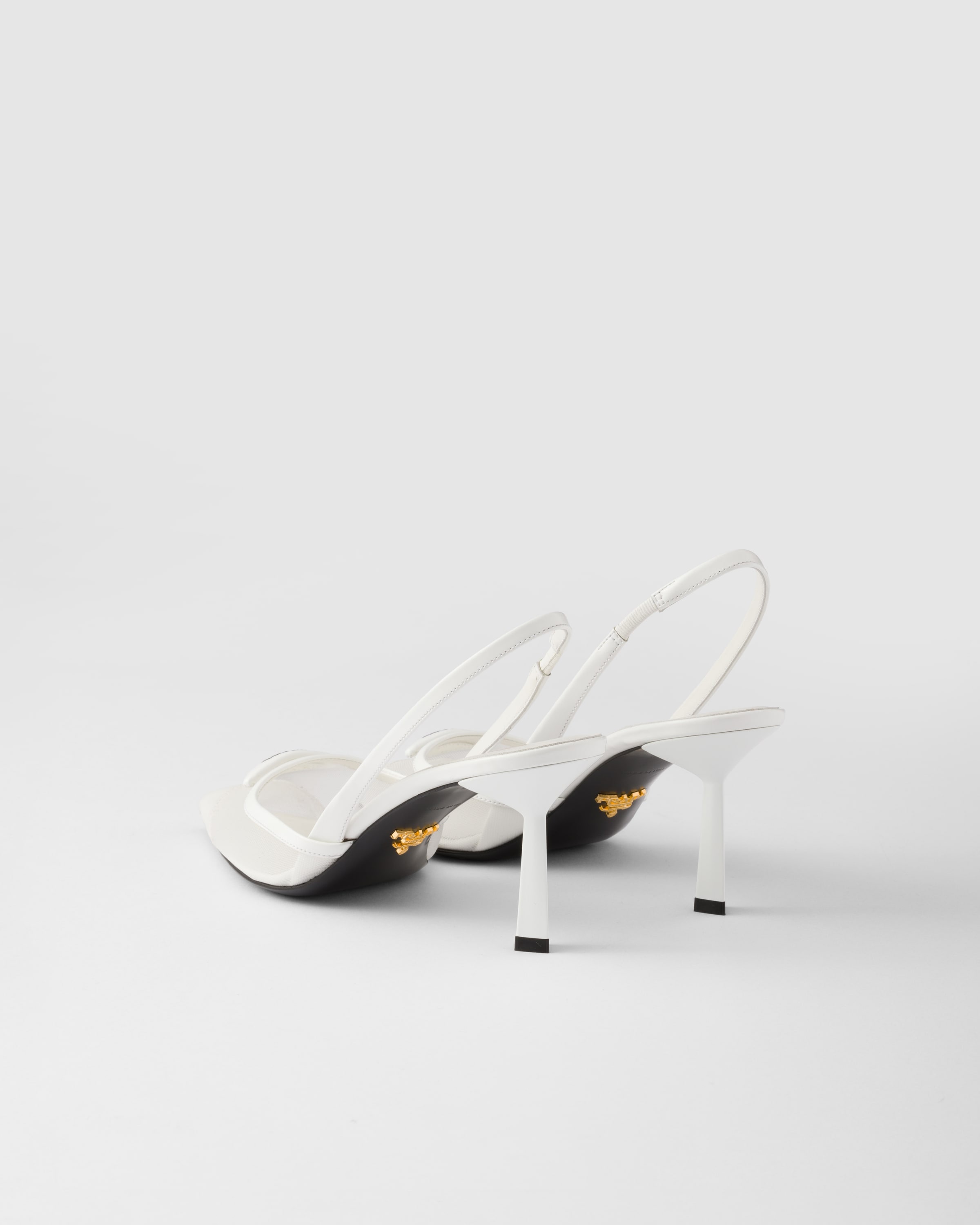 Mesh fabric slingback pumps - 4