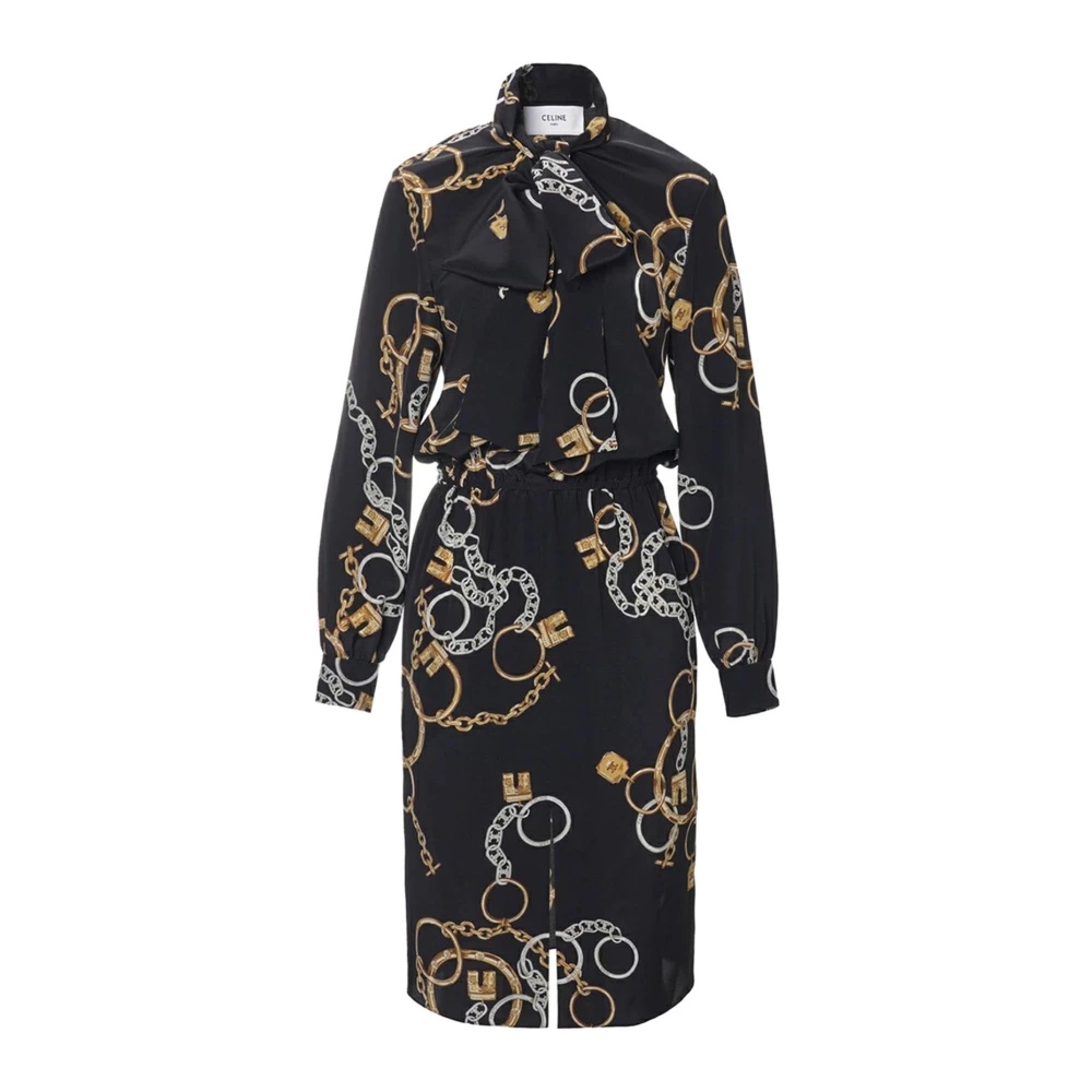 【CELINE】SHIRT DRESS IN SILK ETTE Celine Silk Shirt Dress