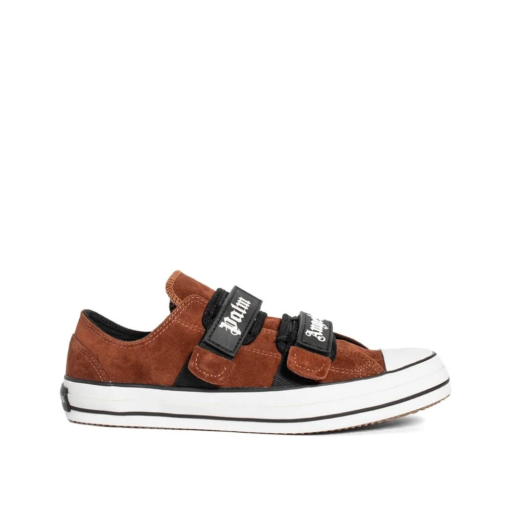 Palm Angels Suede Low-Top with Velcro Sneakers — Brown - 1