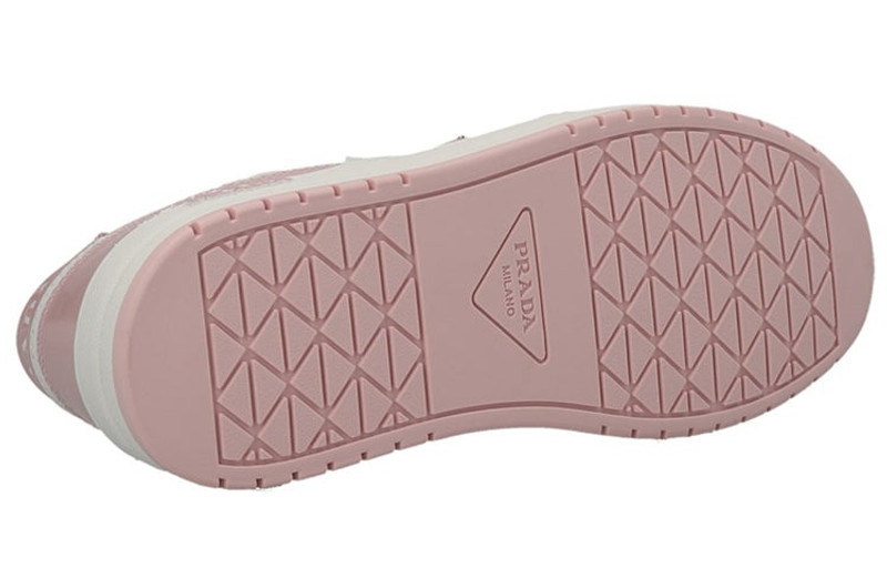 (WMNS) PRADA Downtown Leather Sneakers 'White Pink' 1E792M_3LKG_F0D8U_F_030 4