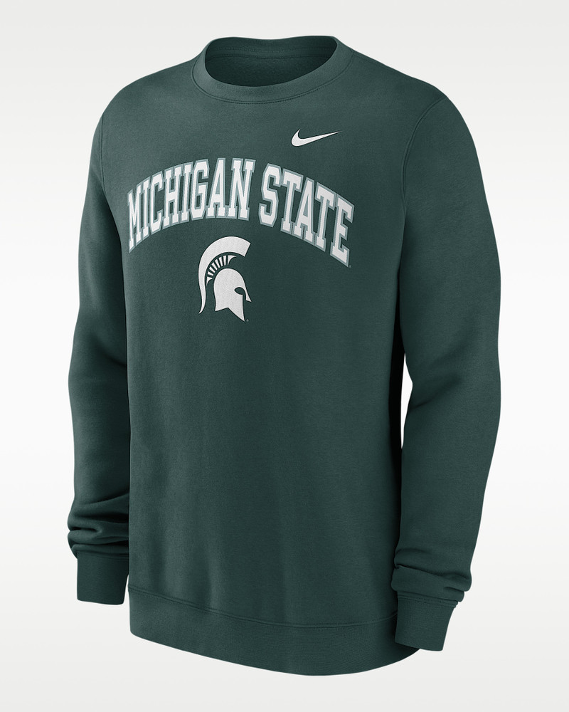 Michigan State Arch Men's Nike College Pullover Crew 1