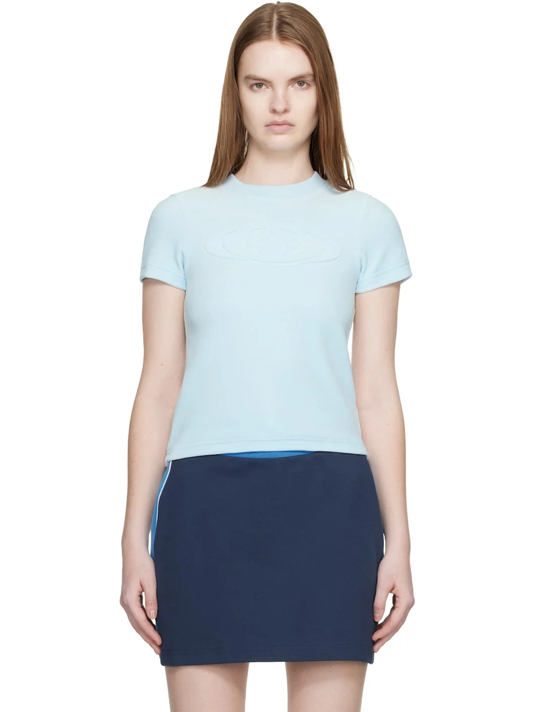 Blue Velour Short Sleeve T‑shirt - 1