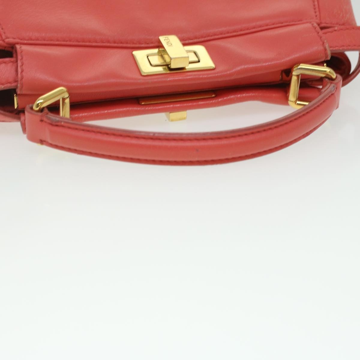FENDI Micro Picaboo Hand Bag Leather Orange - 7
