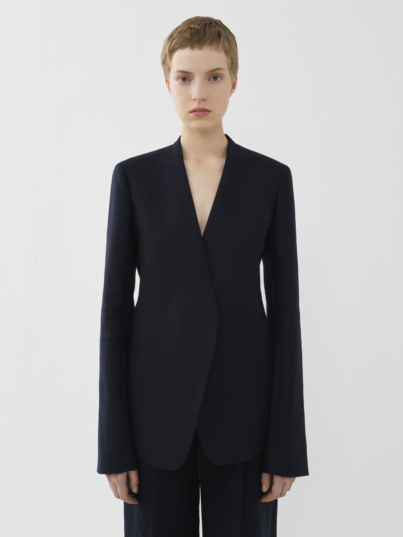BUTTONLESS TAILORED JACKET - 2