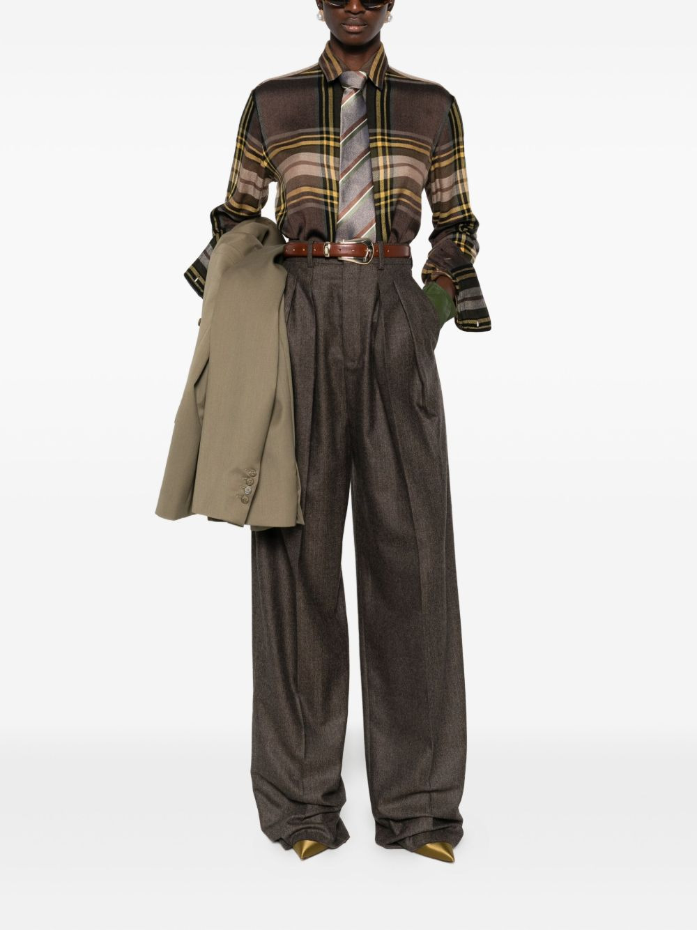 pleated cotton trousers - 2