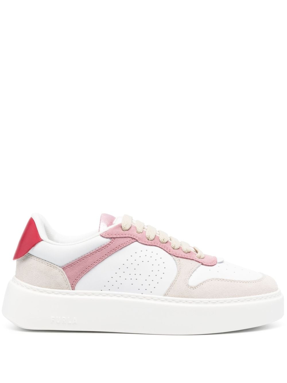 Sport colour-block leather sneakers - 1