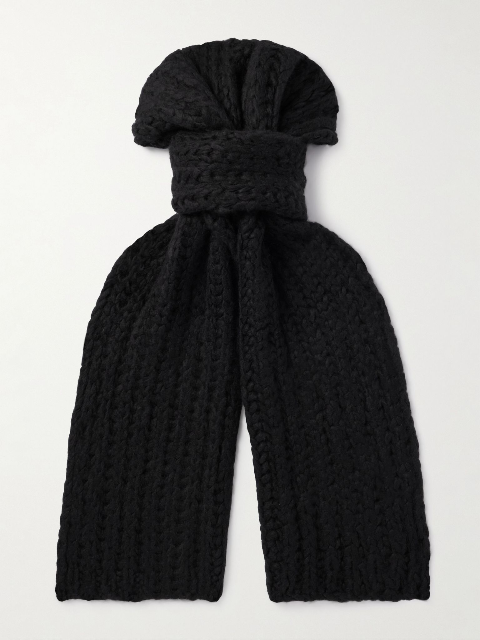 Rubens Knitted Cashmere Scarf Black - 1