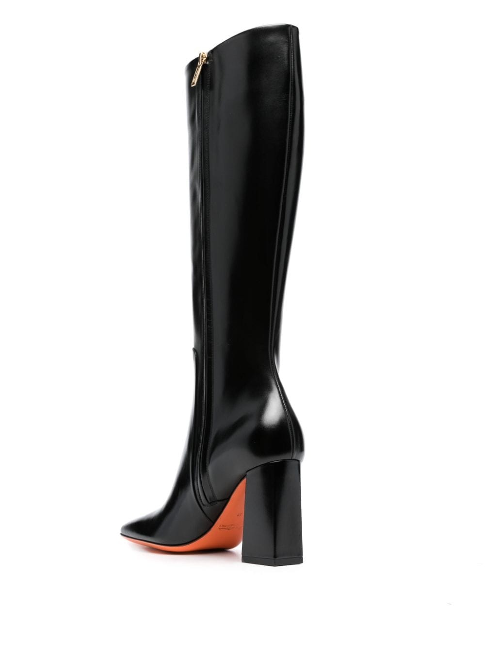 85mm square-toe leather boots - 3