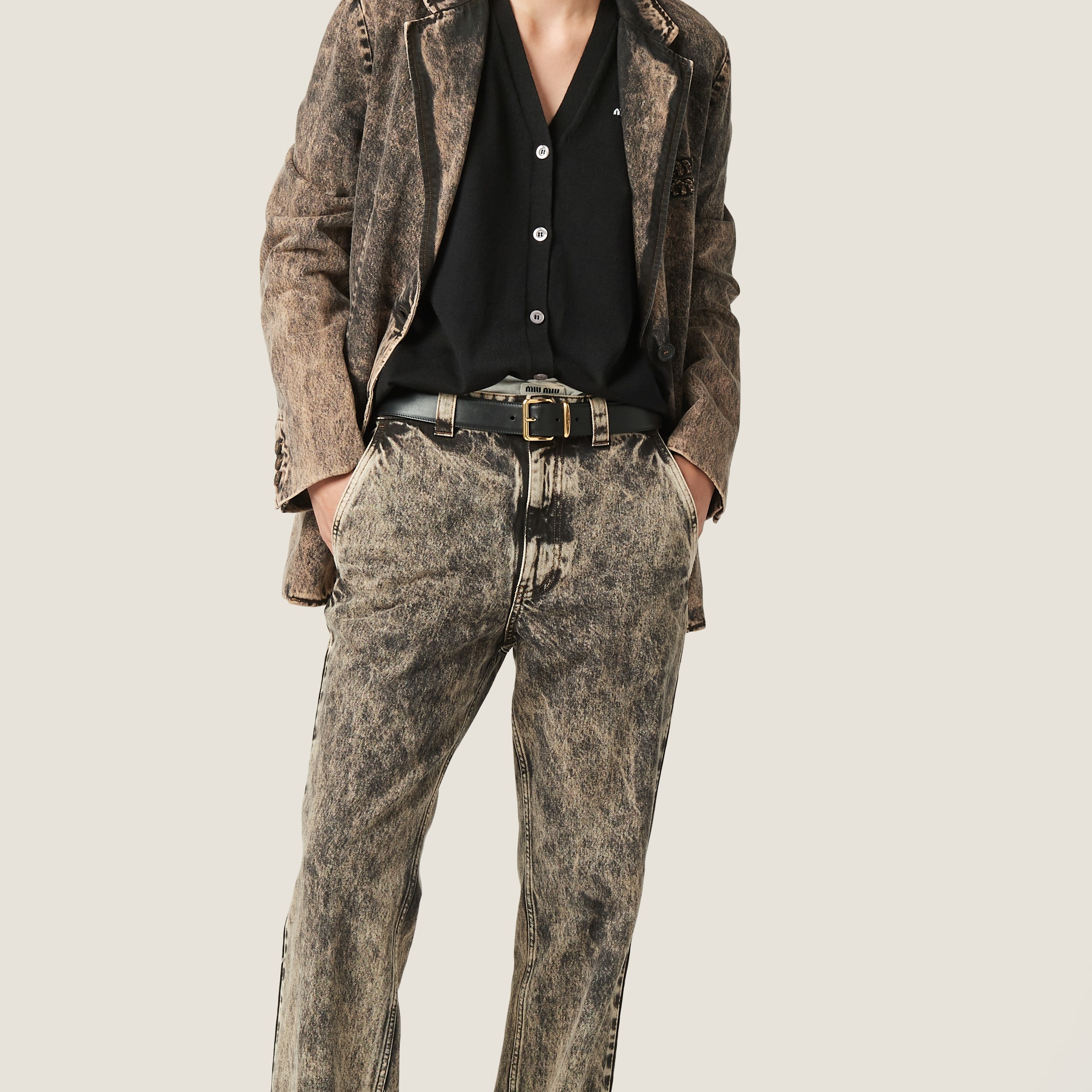 Marbleized denim jeans - 2