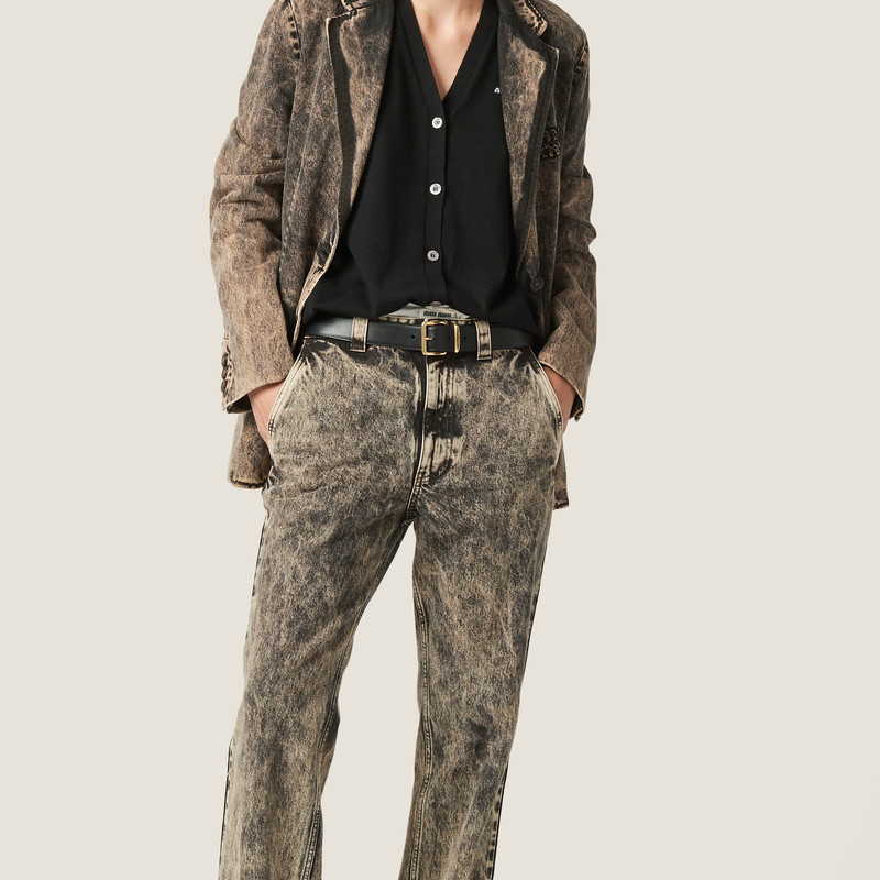 Miu Miu Marbleized denim jeans outlook